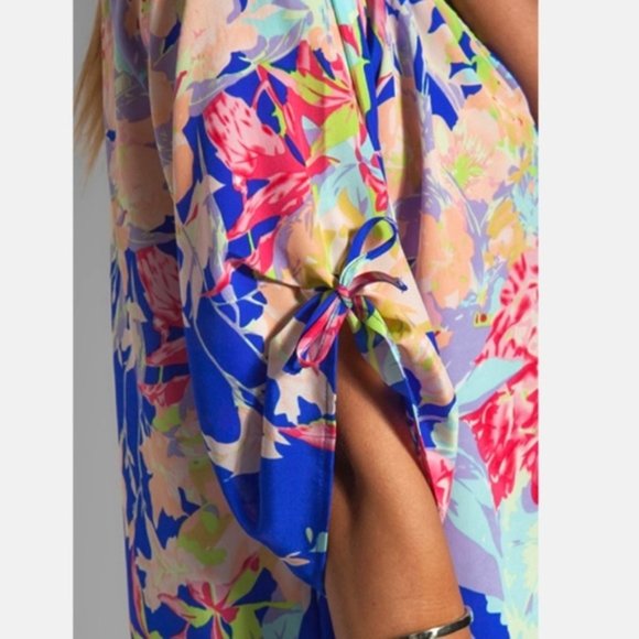 Yumi Kim Joey Blue Floral Silk Top Women's Size Small Revolve - Picture 5 of 10